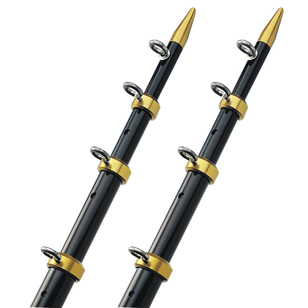 TACO 15' Telescopic Outrigger Poles HD 1-1/2" - Black/Gold [OT-0541BKA15-HD]