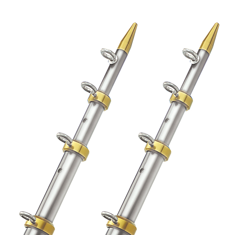 TACO 18' Telescopic Outrigger Poles HD 1-1/2" - Silver/Gold [OT-0551VEL186]