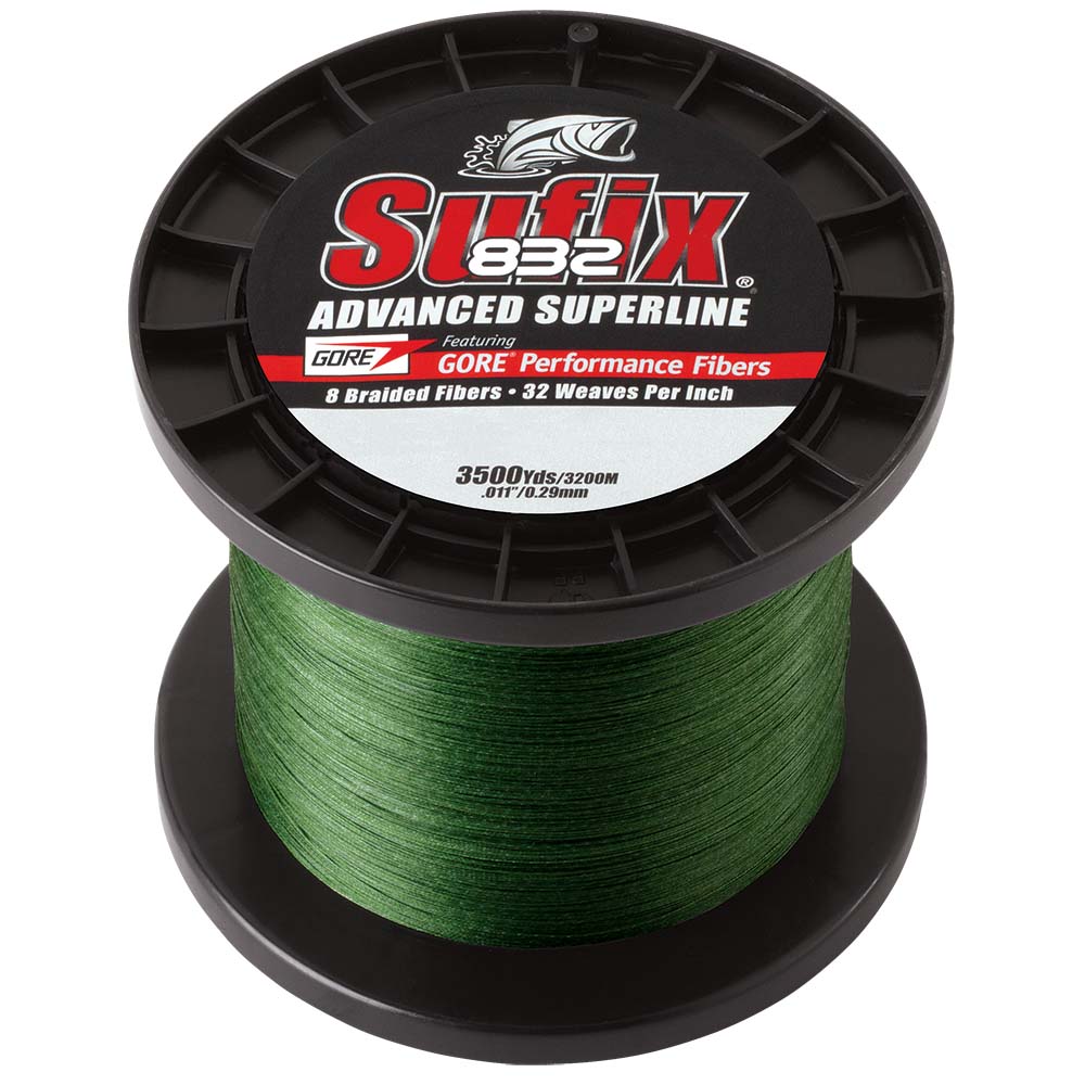 Sufix 832 Advanced Superline Braid - 10lb - Low-Vis Green - 3500 yds [660-410G]